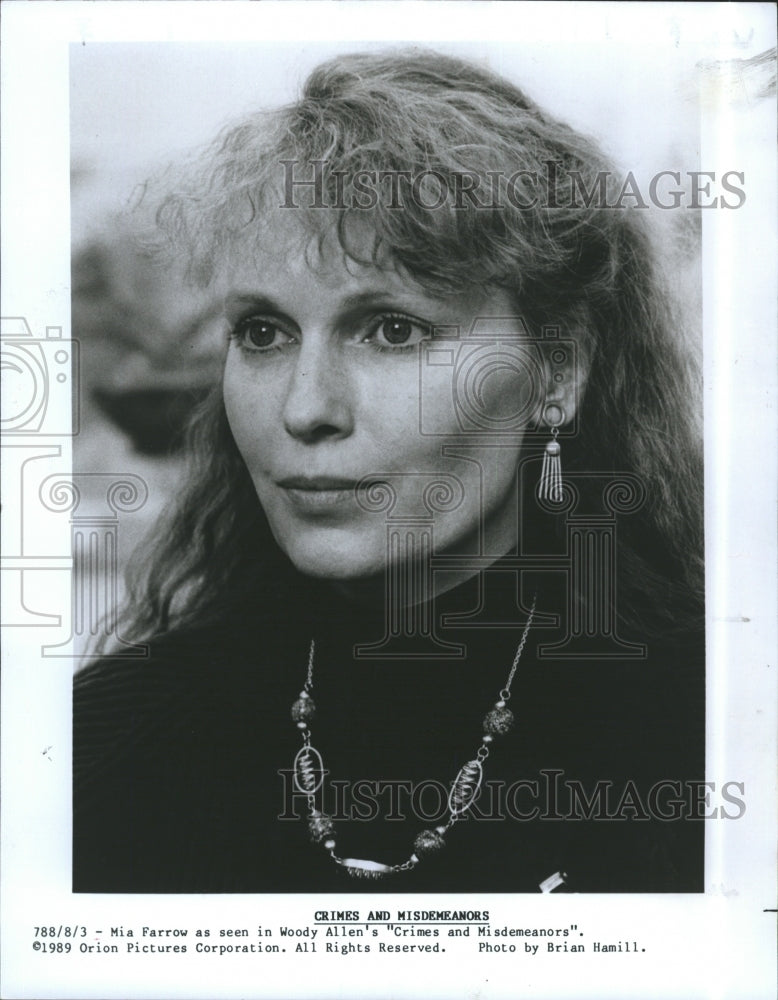 1989 Press Photo Actress Mia Farrow Movie Crimes And Misdemeanors - RSJ17875 - Historic Images