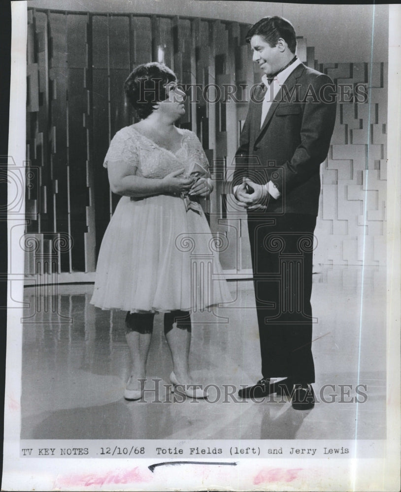 1968 Press Photo Totie Fields &amp; Jerry Lewis Comedians - RSJ17941 - Historic Images