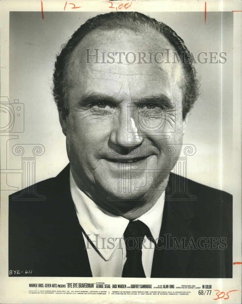 1968 Press Photo Actor Jack Warden In Bye Bye Braverman - RSJ18163 - Historic Images