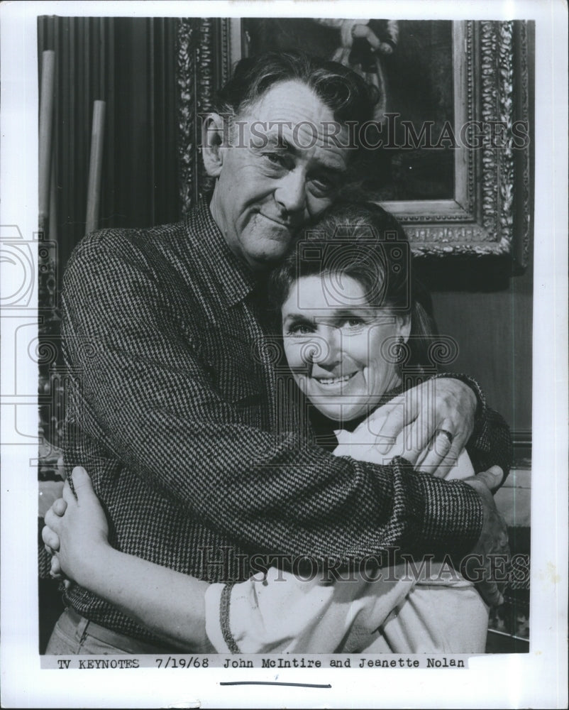 1968 Press Photo Actor John McIntire Wife Actress Jeanette Nolan - Historic Images