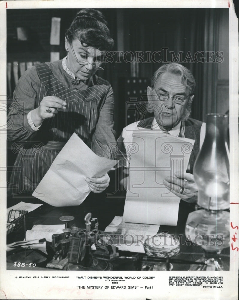 1968 Press Photo Actor John McIntire Jeanette Nolan Movie Mystery Edward Sims - Historic Images