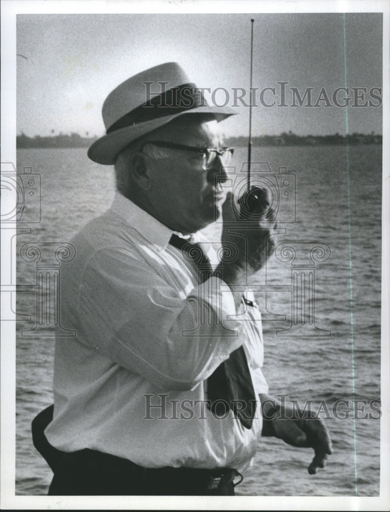 1972 Press Photo John Gunnison, veteran ship pilot in Tampa Bay. - Historic Images