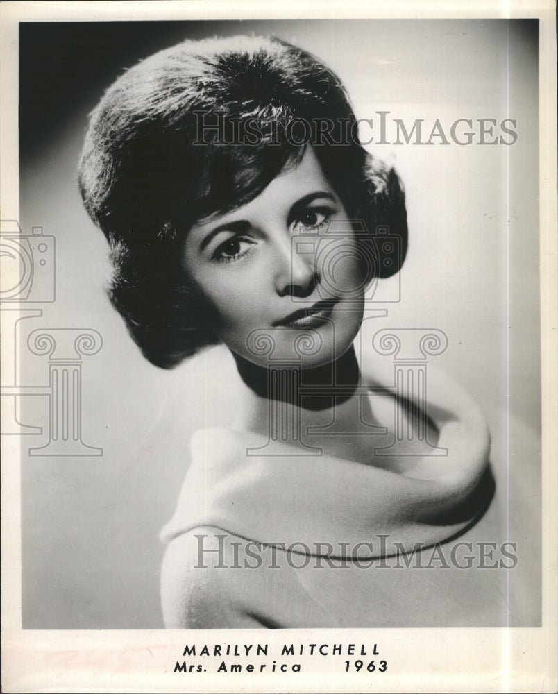 1963 Press Photo Marilyn Mitchell, Mrs. America 1963.``` - Historic Images