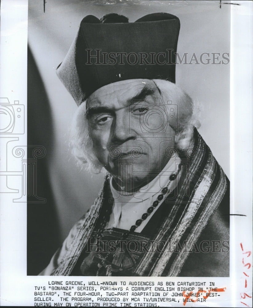 1978 Press Photo Lorne Greene in &quot;The Bastard&quot; - Historic Images