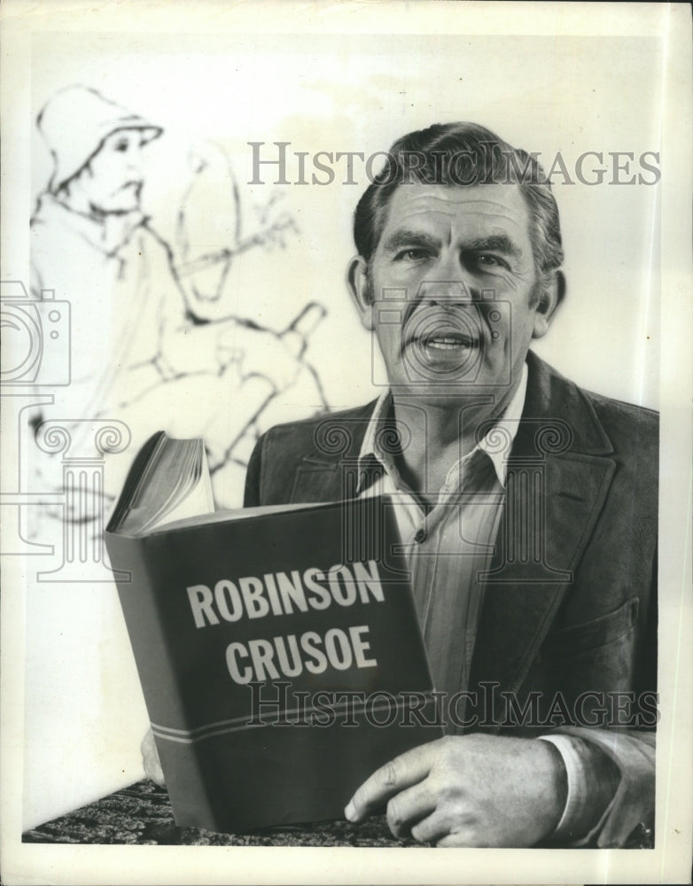 1971 Press Photo Andy Griffith Actor ROBINSON CRUSOE ICE SPECTACLE - Historic Images