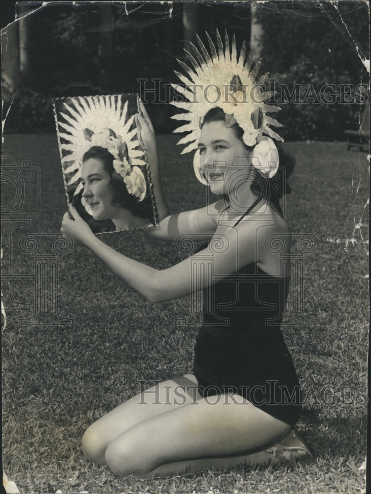 1949 Press Photo June Morgan Appears In Legion Beauty Contest - Historic Images