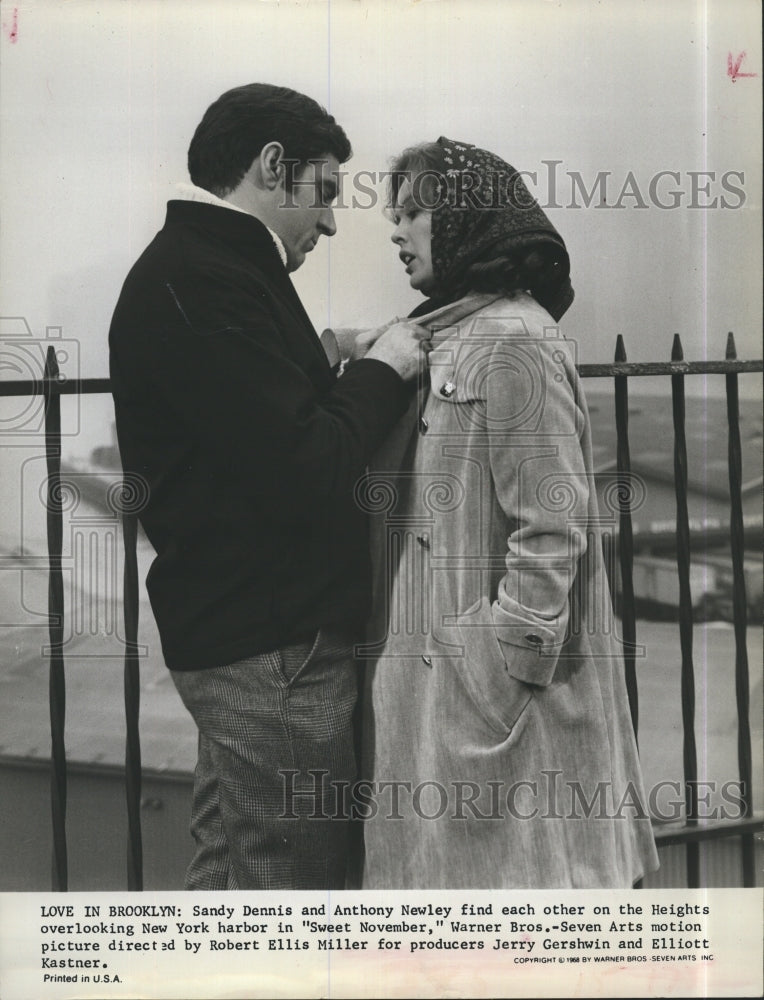 1968 Press Photo Sandy Dennis & Anthony Newley Star In Sweet November - Historic Images