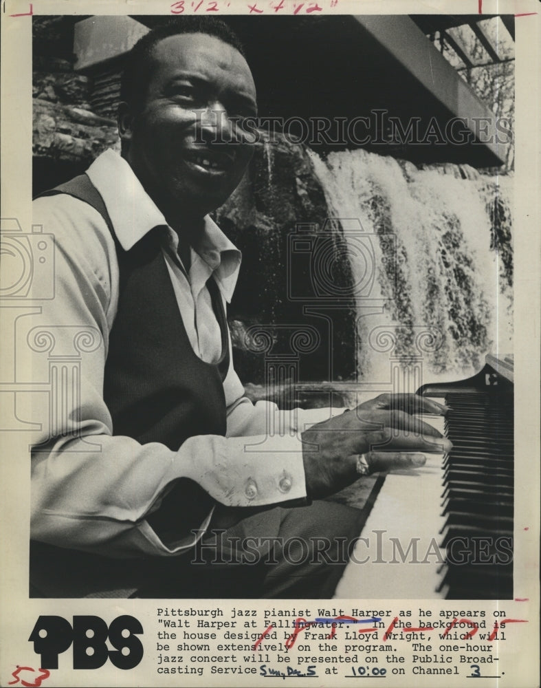 1971 Press Photo Pittsburgh jazz pianist Walt Harper - Historic Images