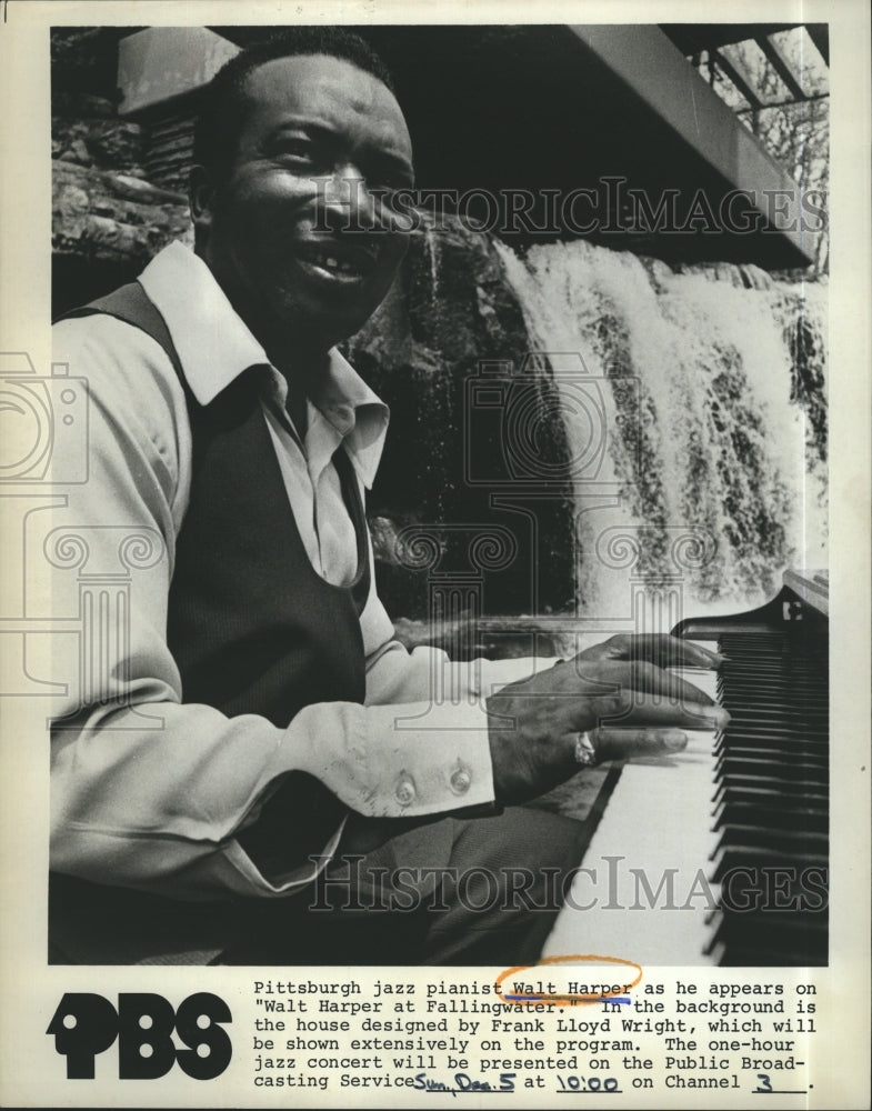 1973 Press Photo Pittsburgh jazz pianist Walt Harper - Historic Images