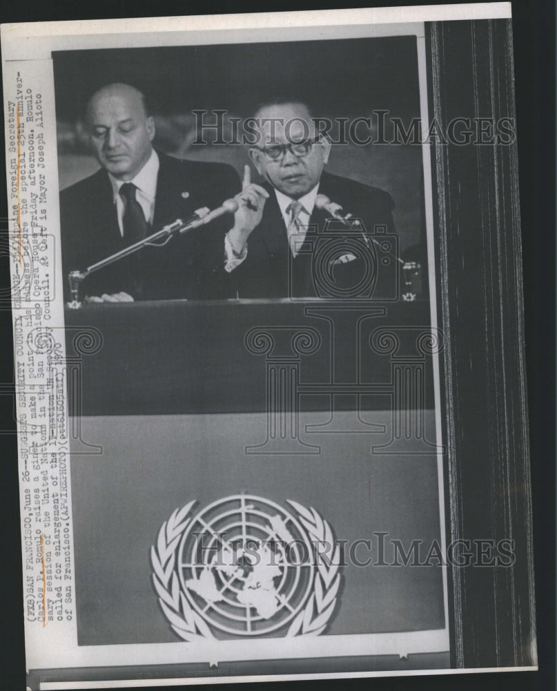 1970 Press Photo Phillipine Foreign Secretary Carlos Romulo - Historic Images