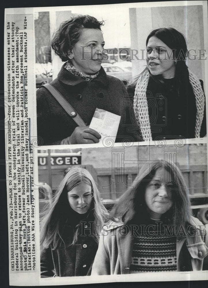 1972 Press Photo Witnesses To Take Fifth Amendment In Conspiracy Trial - Historic Images