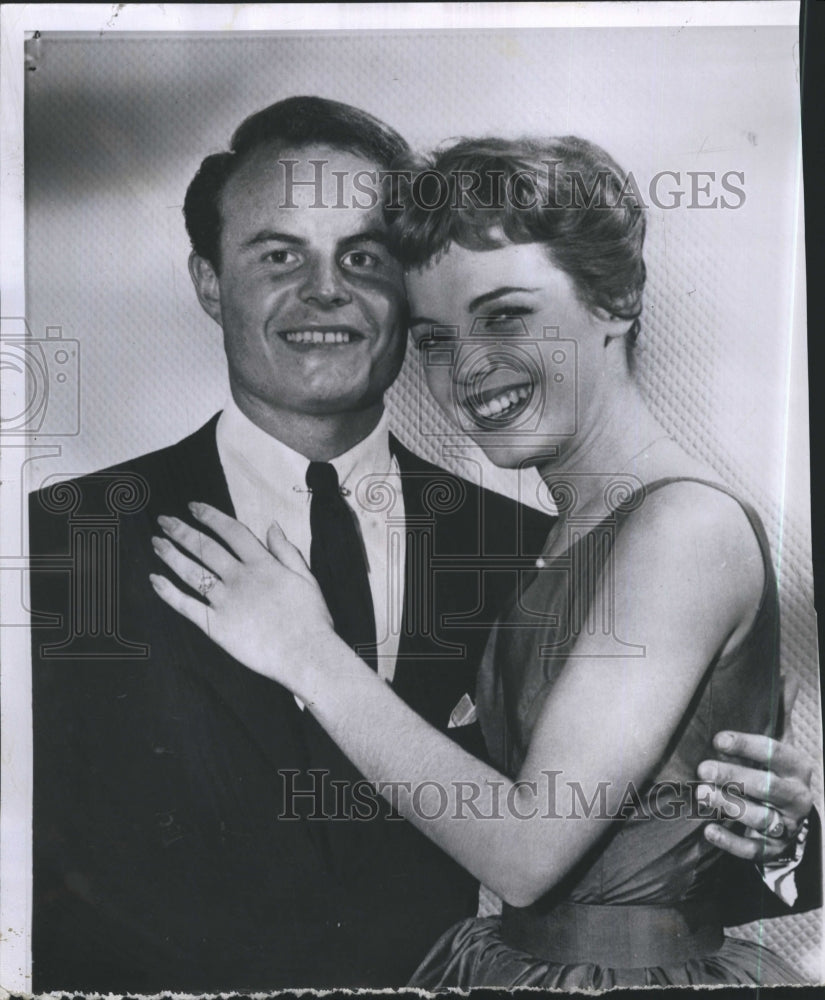 1957 Actress Lili Gentle and  Richard Zanuck. - Historic Images