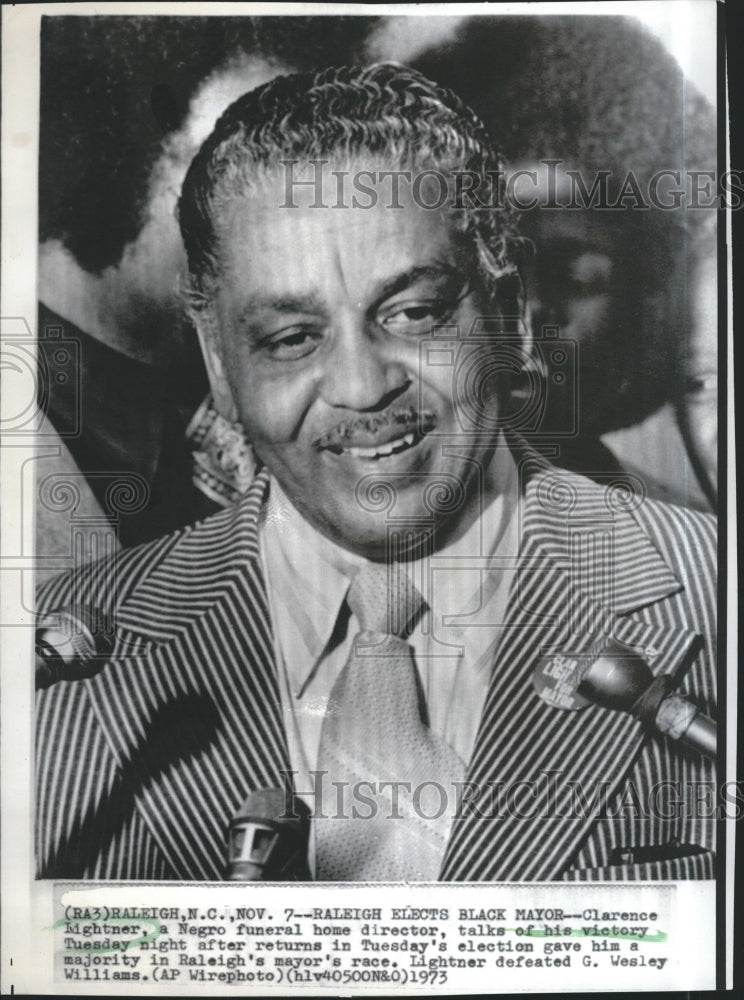 1973 Clarence Lightner, Victory on Raleigh's Mayor's Race - Historic Images