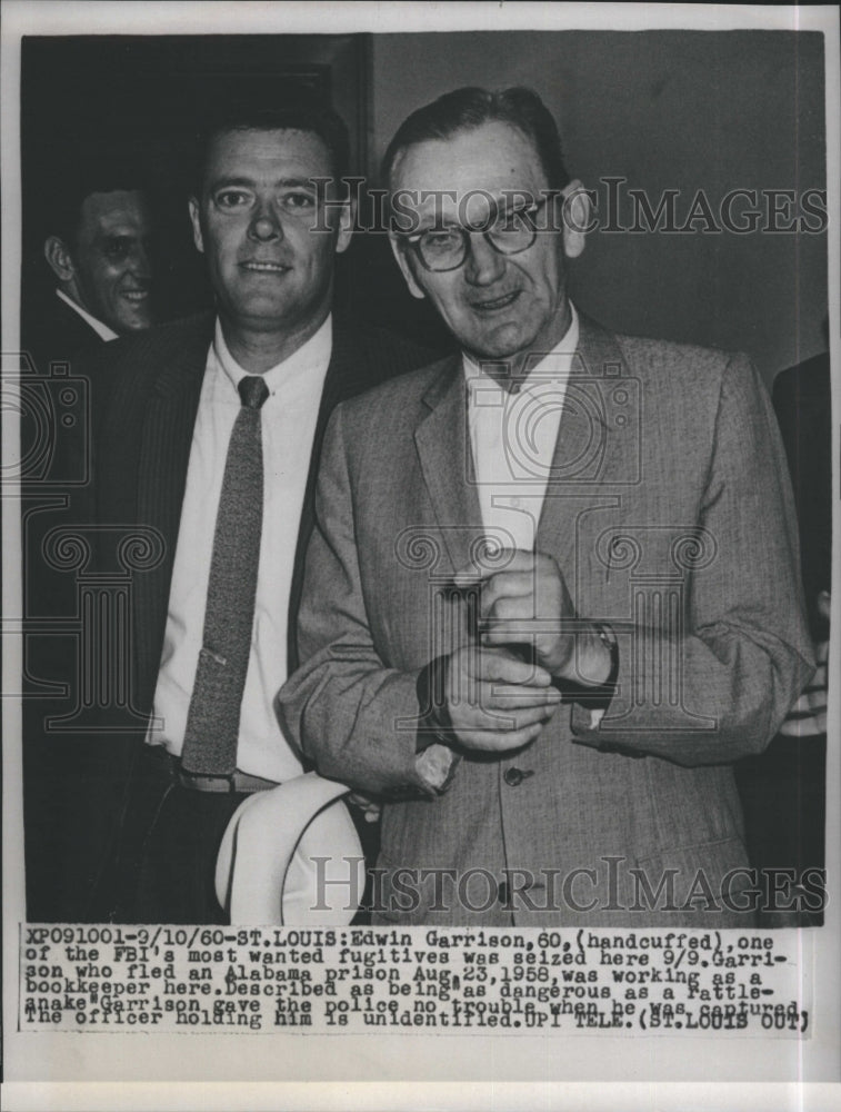 1960 Press Photo Escapee Edwin Garrison Apprehended after 2 Years - Historic Images