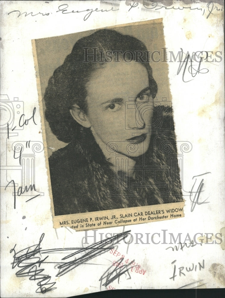 1918 Press Photo Mrs. Eugene P. Irwin, Jr., widow - Historic Images