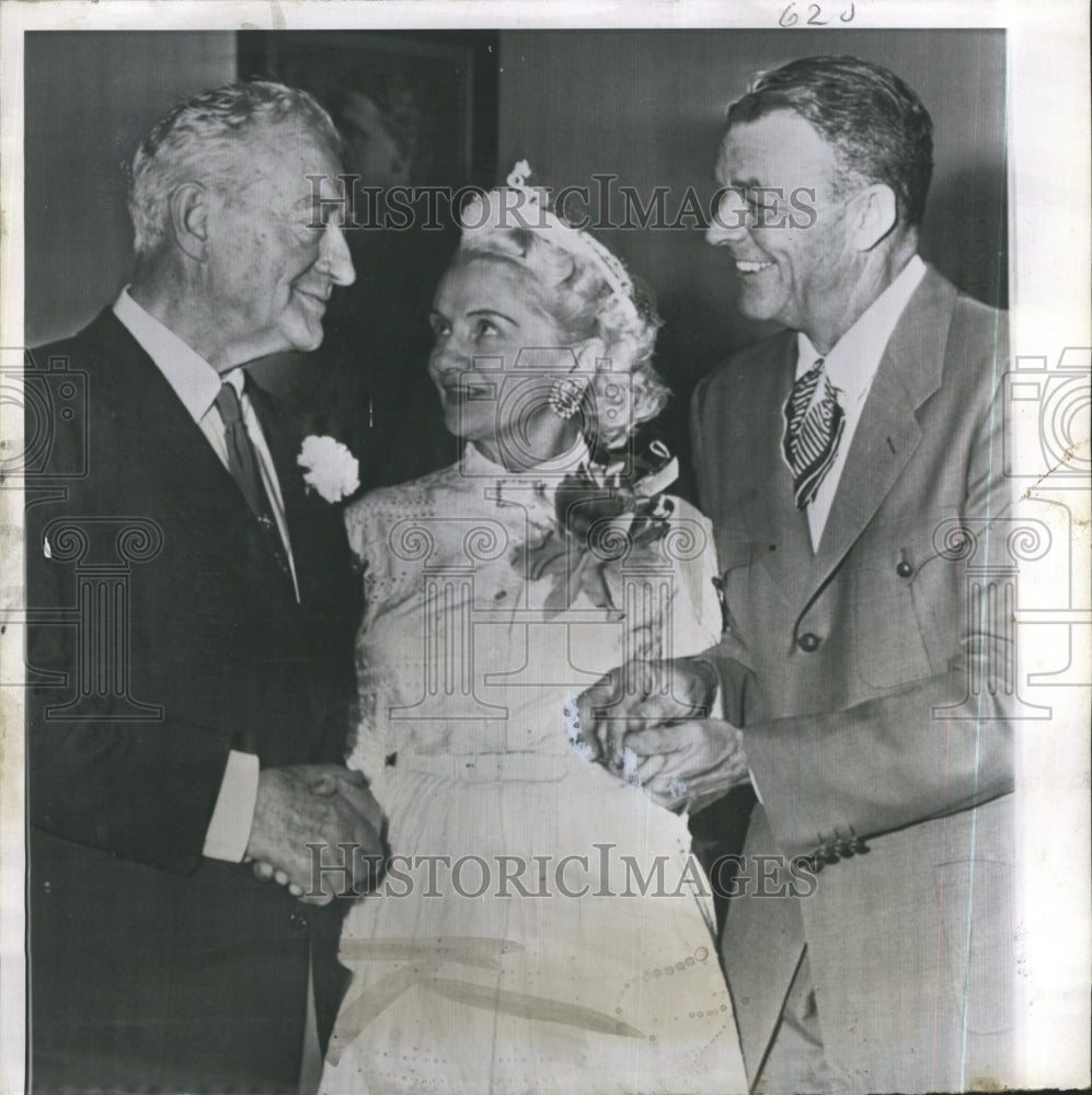 1956 Press Photo Francis X. Bushman, Iva Millicent Richardson, Lt. Gov. Rex Bell - Historic Images