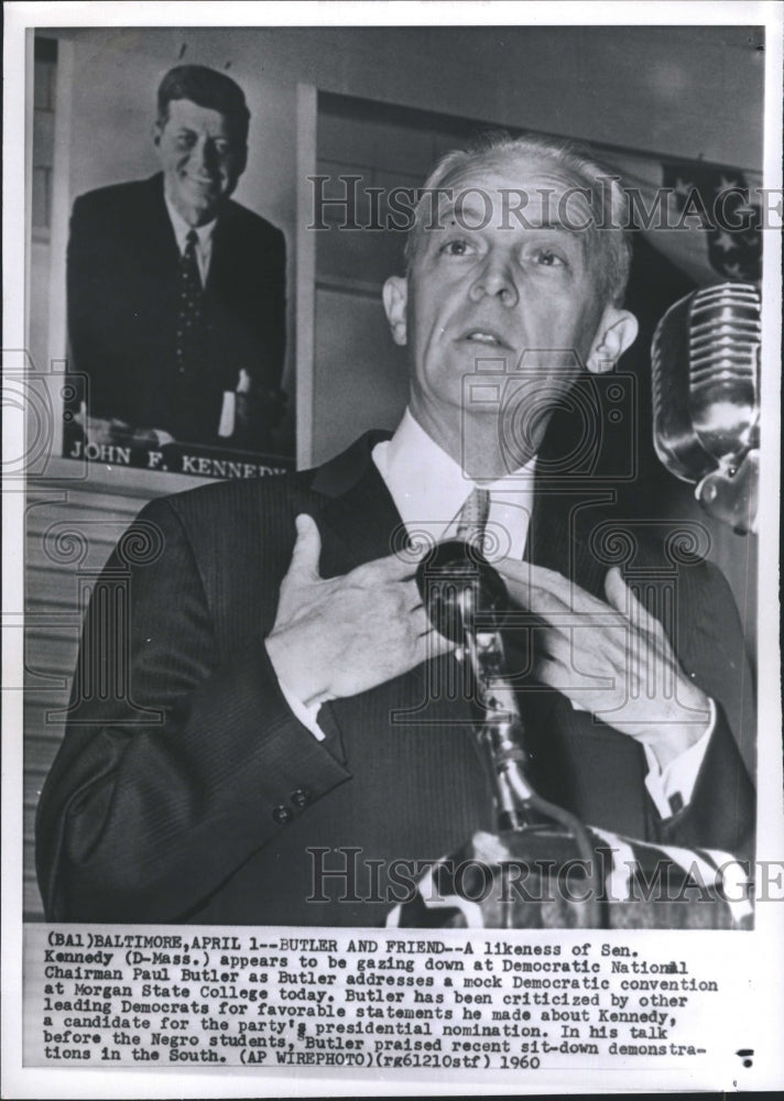 1960 Press Photo Paul Butler Democratic National Chairman Morgan State College - Historic Images