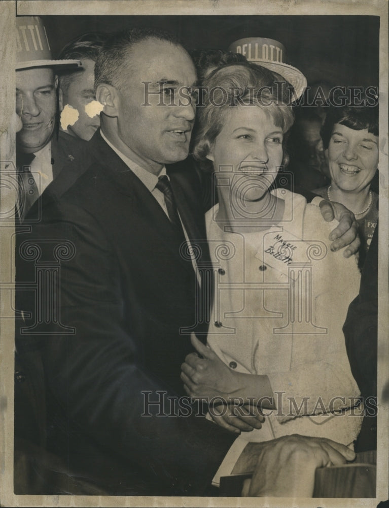 1966 Press Photo Attorney General Candidate Francis Bellotti Wife Maggie - Historic Images