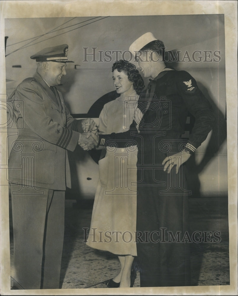 1956 Captain Lief Melson  Alfred Bellmore Fiance Myrtle Boyce - Historic Images