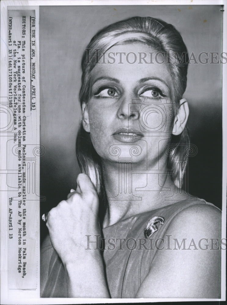 1963 Press Photo Contessina Christina Paolozzi - Historic Images