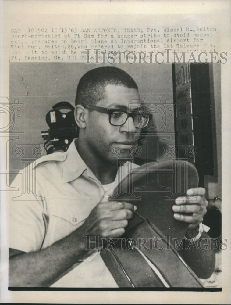 1965 Press Photo Pvt. Winsel H. Belton On Hunger Strike To Avoid Combat - Historic Images