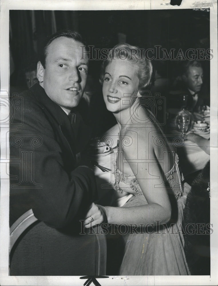 Press Photo Richard Anderson With Carol Lee Ladd Daughter Of Alan Ladd At Ciro&#39;s - Historic Images