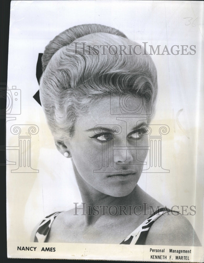 1965 Press Photo Folk Singer Nancy Ames Personal Management Kenneth Martel - Historic Images