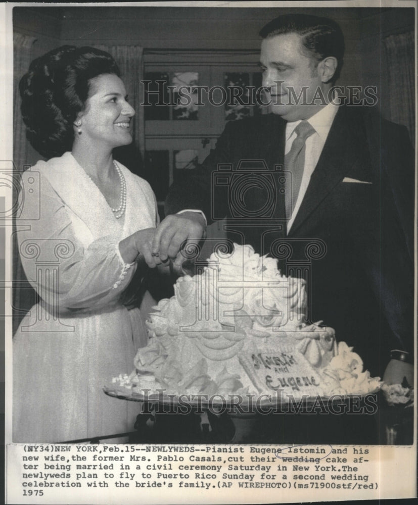 1975 Press Photo Eugene Istomin, Mrs. Pablo Casals, wedding - Historic Images