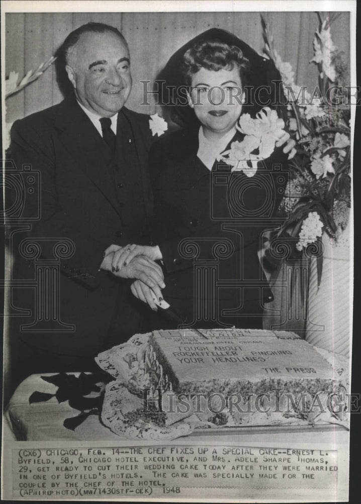 1948 Press Photo Chicago Hotel Executive Wedding - Historic Images