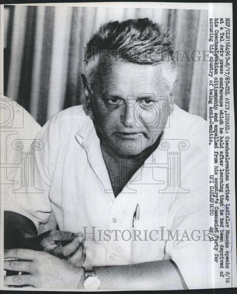 1967 Press Photo Czechoslovakian writer Ladislav Mnacko - Historic Images