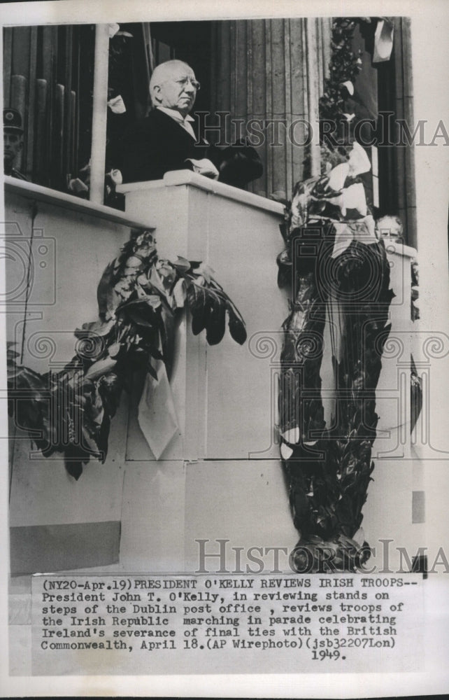 1949 President John T. O&#39;Kelly in reviewing stands of Post Office - Historic Images