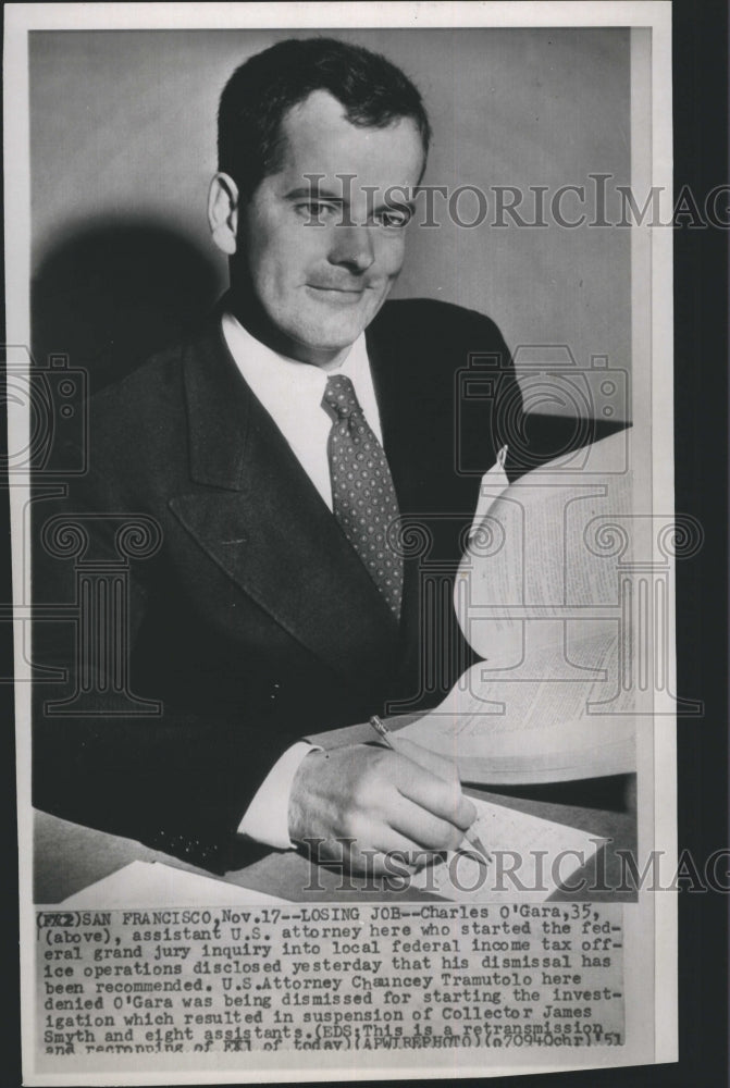 1951 Press Photo Charles O&#39;Gara, Assistant U. S. Attorney - Historic Images