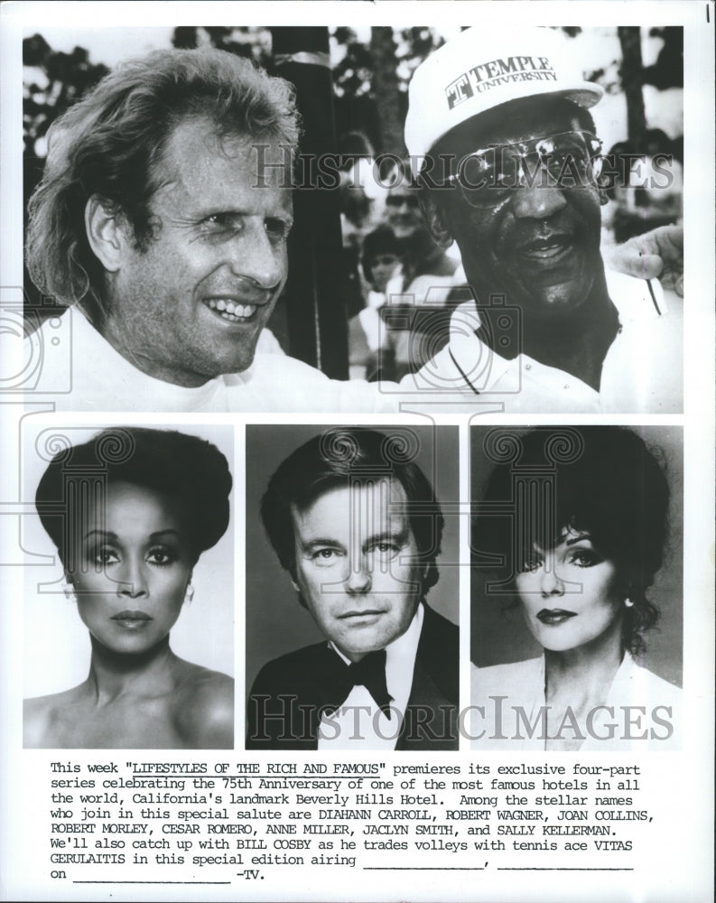 Press Photo Diahann Carroll, Robert Wagner, Joan Collins, R. Morley, C. Romero - Historic Images