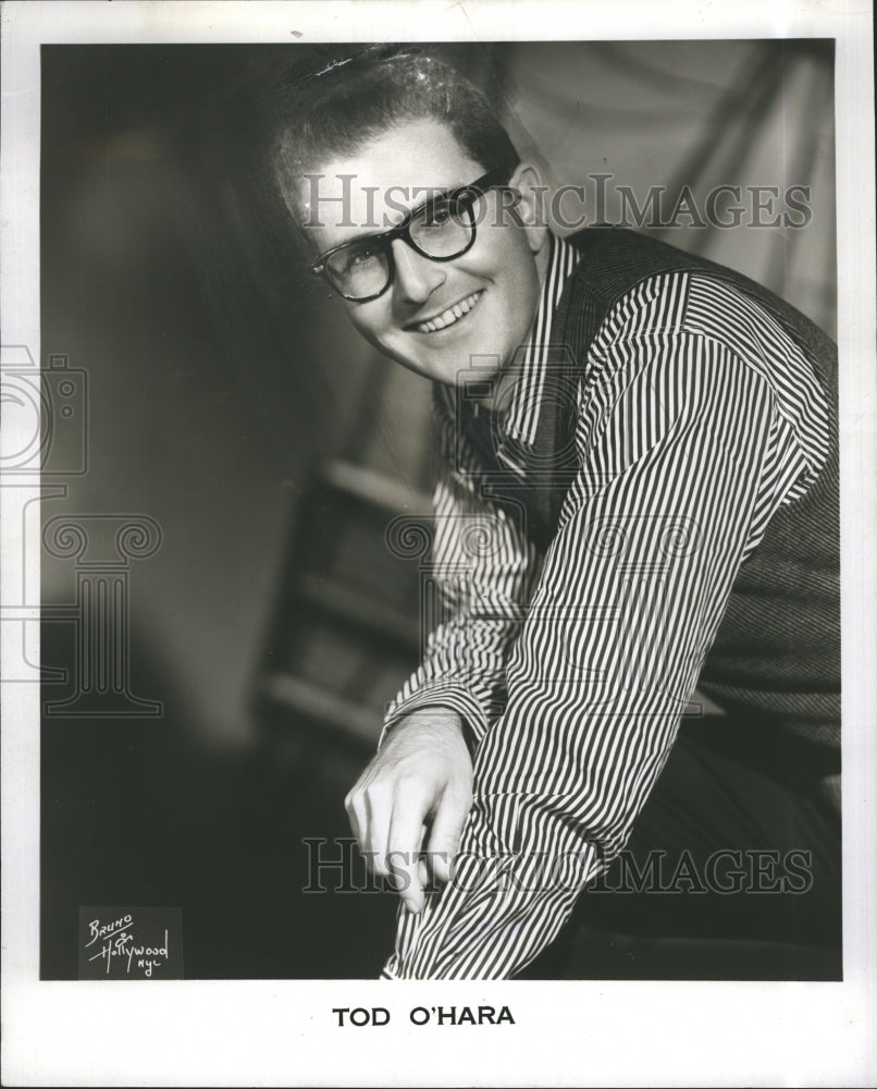 1958 Press Photo Tod O&#39;Hara, Bruno of Hollywood, NYC - Historic Images