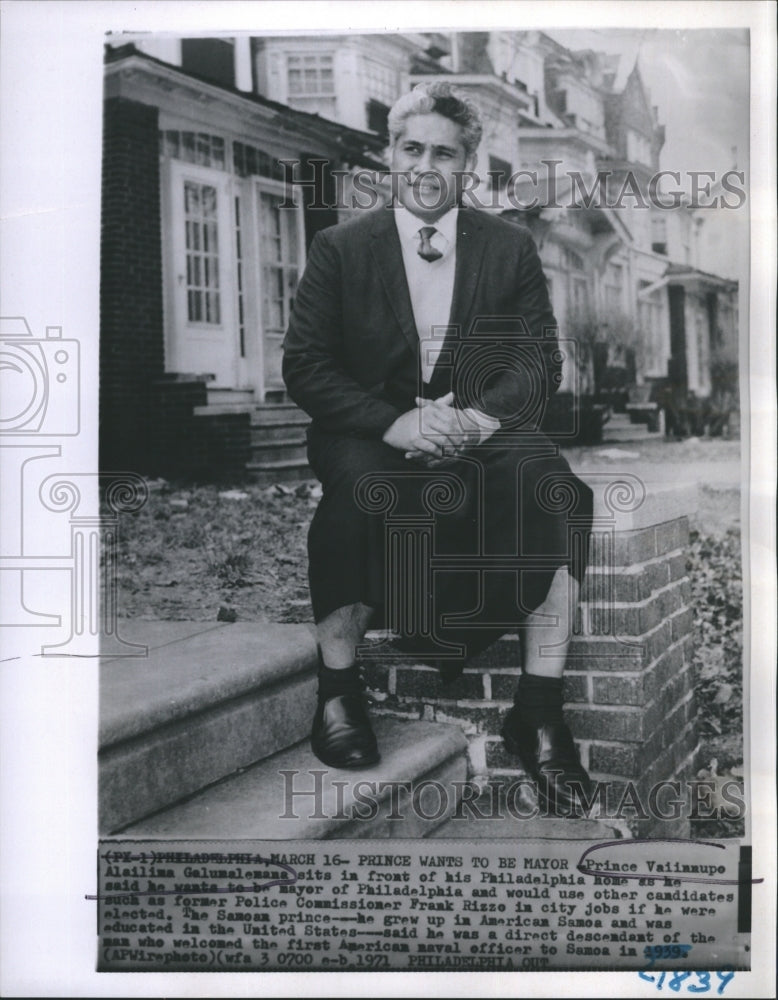 1971 Press Photo Prince Valinnupe Alailima Galumalemana - Historic Images