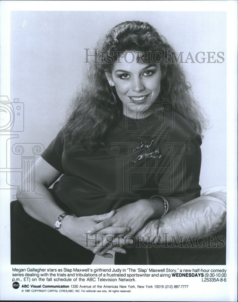 1987 Press Photo Megan Gallagher stars in &quot;The &#39;Slap&#39; Maxwell Story&quot; - Historic Images