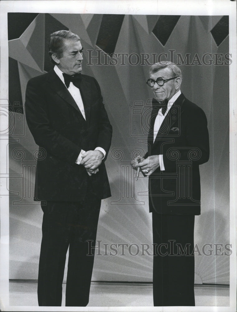 1978 Press Photo Actor Comedian George Burns and Gregory Peck. - Historic Images