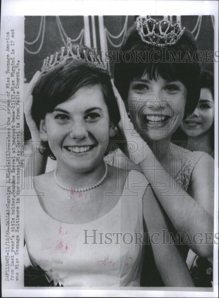 1964 Press Photo Ms.Carolyn Mignini, crowned Miss Teeanage America. - Historic Images