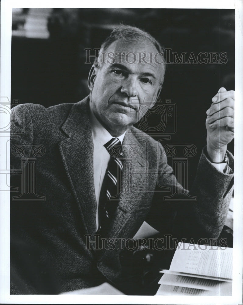 1989 Press Photo James MacGregor Burns, historian and political scientist. - Historic Images