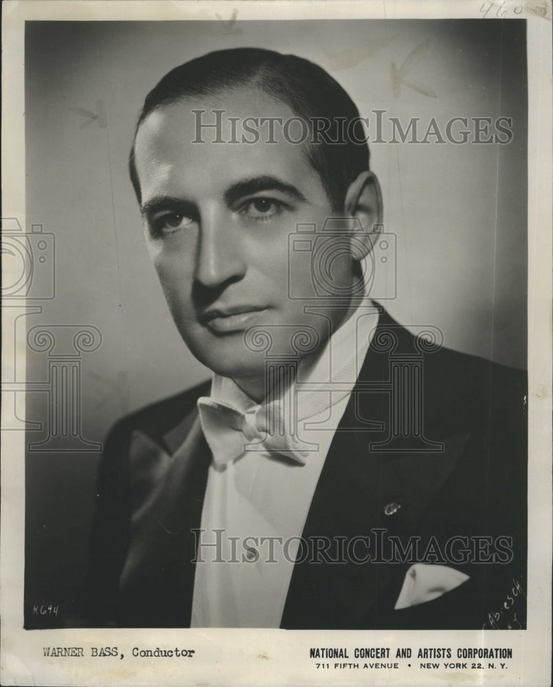 1955 Press Photo Warner Bass, Composer Conductor, - Historic Images