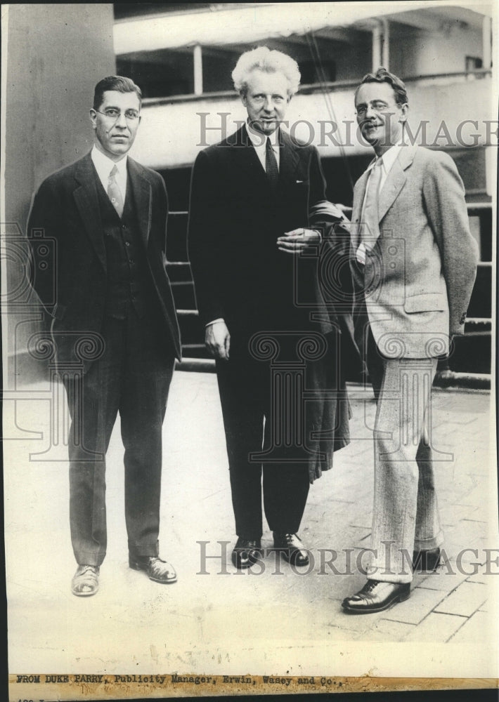 1942 Press Photo Two Radio Pioneers &amp; Stokowski Conductor of Philadelphia Orches - Historic Images