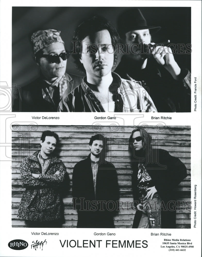 Press Photo VIOLENT FEMMES Victor DeLorenzo Gordon Gano Brian Ritchie - Historic Images