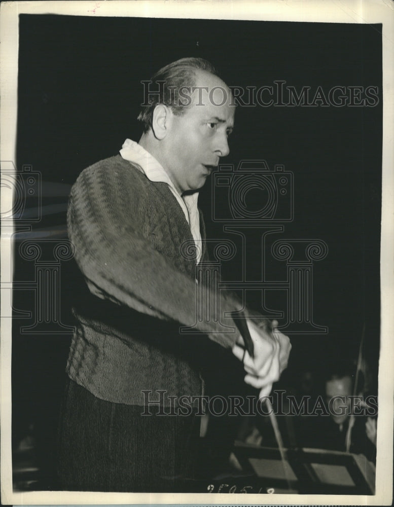 Press Photo Eugene Ormandy Conducting Rehearsal of Philadelphia Orchestra - Historic Images
