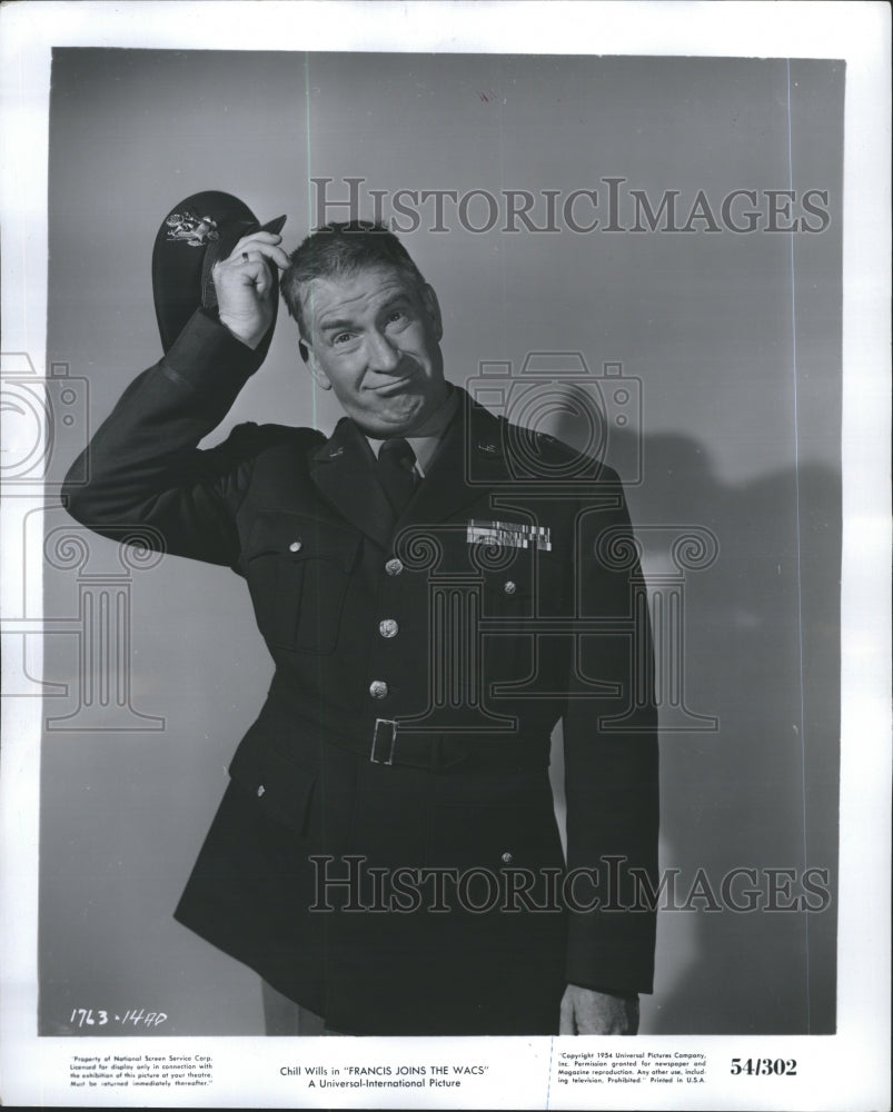 1954 Press Photo Chill Wills in &quot;Francis Joins the Wacs&quot; - Historic Images