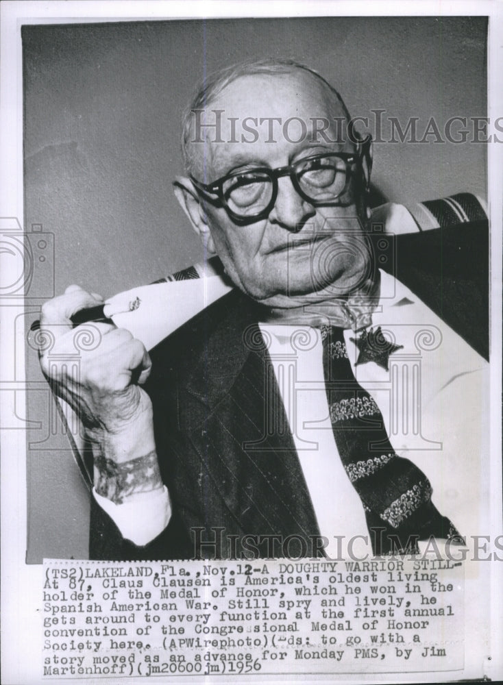 1956 Claus Clausen Oldest living medal of honor holder - Historic Images