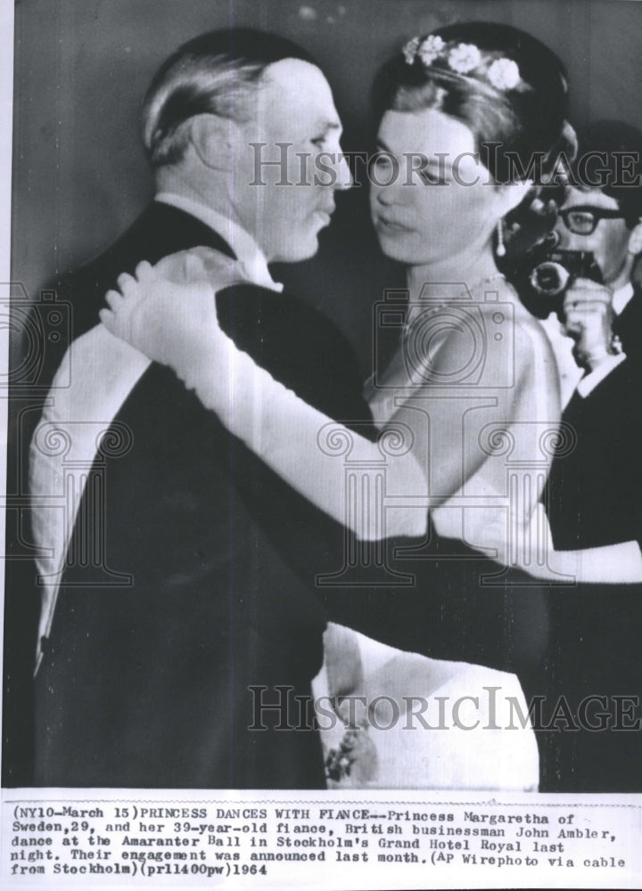 1964 Press Photo Princess Margaretha of Sweden & John Ambler Husband - Historic Images