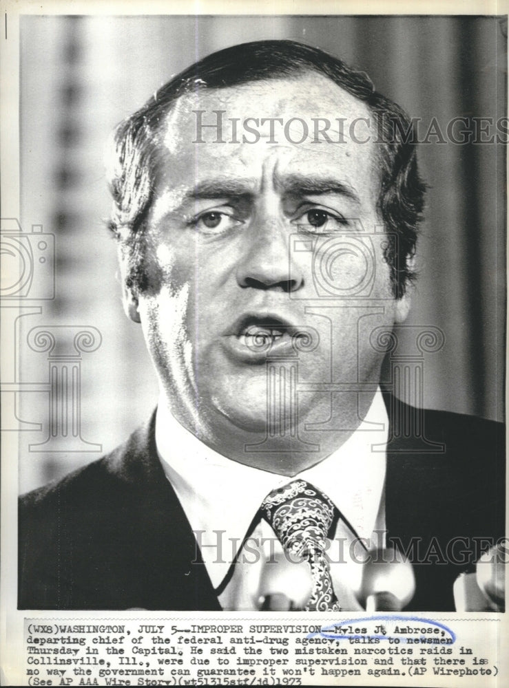 1973 Myles Ambrose Former Chief of Anti-Drug Agency - Historic Images