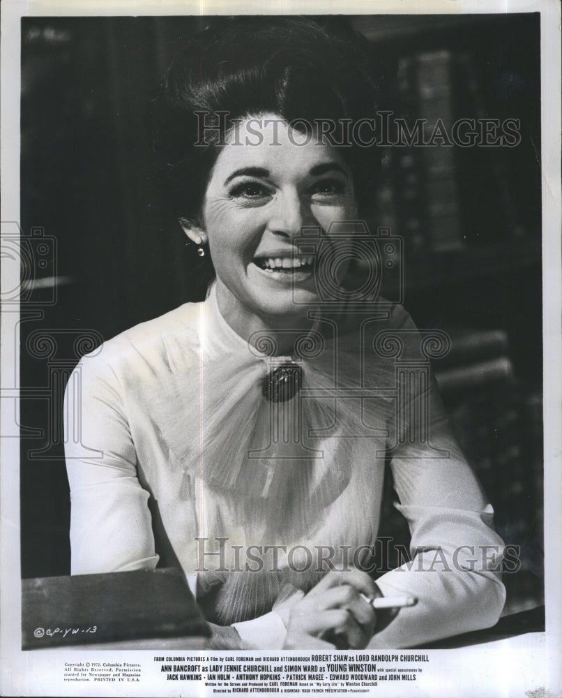 1972 Press Photo Anne Bancroft stars in the movie "Young Winston" - Historic Images