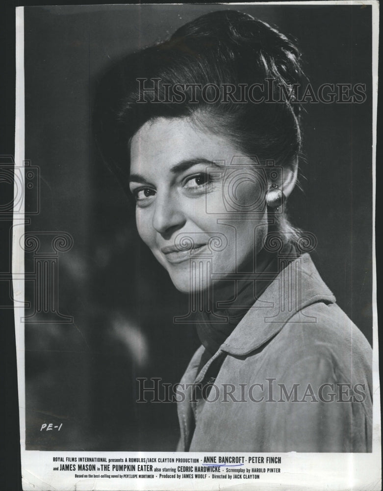 1964 Press Photo Anne Bancroft in "The Pumpkin Eater" - Historic Images