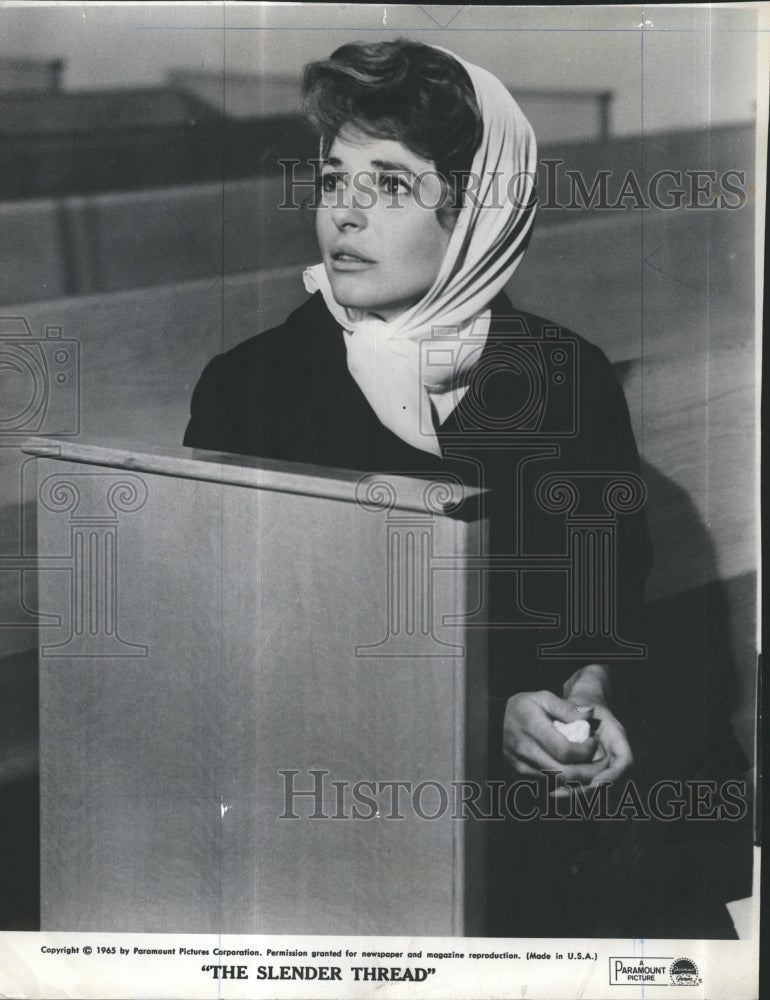 1966 Press Photo Anne Bancroft in &quot;The Slender Thread&quot; - Historic Images